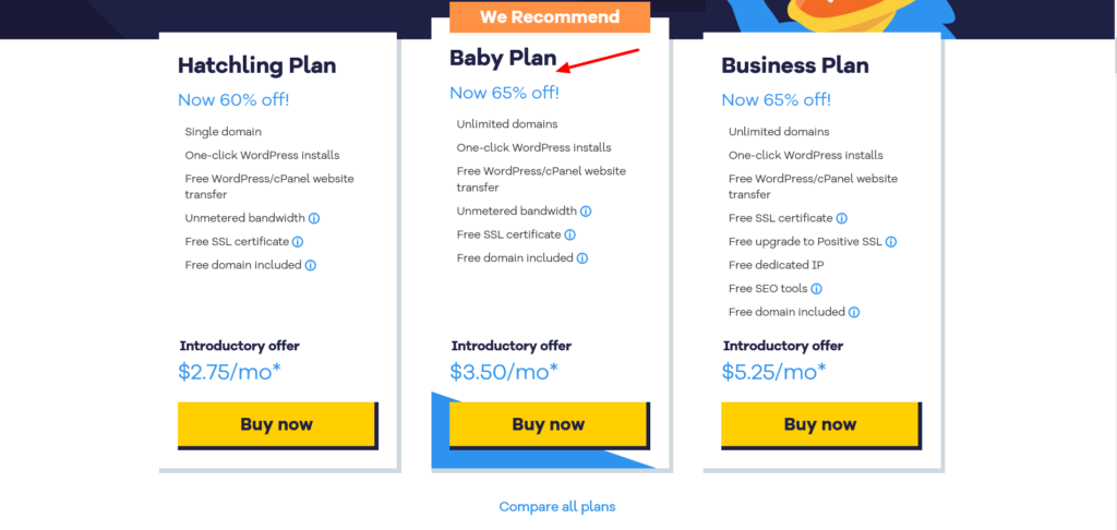 Hostgator shared hosting plans