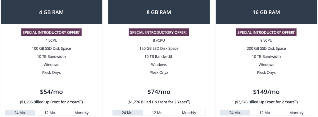 Liquidweb Windows VPS plans